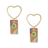 Korean Made 14K Gold Plated Cubic Zirconia Heart Drop Earring For Women (KKGJDEG111829)